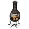 RELAXDAYS tuinhaard - pook - houtrooster - vonkenscherm - tuin en terras - antiek - hoogte 89 cm - rood-brons