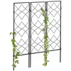 RELAXDAYS klimplantenrek metaal - set van 3 - elk 122 x 31 cm - trellis - zwart