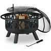 Relaxdays Brasero Avec Rillage, Panier De Feu, Foyer , Protection Étincelles