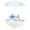 Relaxdays Table en bois pour enfants et parasol - 4052025386405