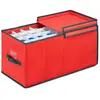 RELAXDAYS kerstballen opbergbox - voor 128 ballen - 30x30x60 cm - handgreep - rood-groen