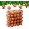 Relaxdays kerstballen set van 50 - Ø 6 cm - kunststof - onbreekbaar - oranje