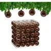 Relaxdays kerstballen set van 100 - Ø 6 cm - glanzend - kunststof - bruin