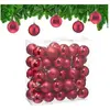 Relaxdays kerstballen set van 50 - Ø 6 cm - glanzend - mat - kunststof - rood