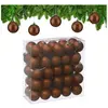 Relaxdays kerstballen set van 50 - Ø 6 cm - mat - kunststof - bruin