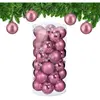Relaxdays Kerstballen - set van 30 - plastic - Ø 6 cm - onbreekbaar - roze
