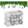 Relaxdays kerstballen - set van 50 -   3, 4, 6 cm - kunststof - zilver-wit