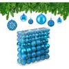 RELAXDAYS kerstballen - set van 150 - mat - glanzend - glitters - plastic -   3, 4, 6 cm - petrolblauw