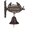 Relaxdays Cloche Sonnette Fonte WELCOME Style antique Lettres d or Ens...