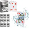 Relaxdays speelkaarten poker - set van 10 - pokerkaarten plastic - 540 kaarten - waterdicht