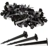 RELAXDAYS Piquets de fixation sol en plastique, lot de 200, clous, sardines, jardin, tente, fixation terre 11,5 cm, noir