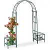 Relaxdays Arcade de rosiers, pergola plantes grimpantes, 2 bacs jardin...