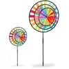 RELAXDAYS 2 x Windrad, Gartenstecker im Regenbogen Design, Kinder, für Balkon oder Terrasse, HxBxT: 73,5 x 35,5 x 15 cm, bunt
