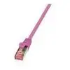 LogiLink PrimeLine Câble réseau Cat6 S/FTP AWG27 PIMF LSZH 1 m Rose