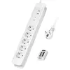 Multiprise - Logilink - Lps402 - 5 Prises - Télécommande - Protection Surtensions - Blanc