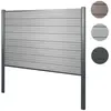 Mendler Brise-Vue En Wpc Sarthe, Brise-Vent De Clôture, Poteau En Aluminium   Extension, 185cm Gris