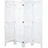 Paravent Hwc-G30, Cloison De Séparation, Pare-Vue, Brise-Vue, Style Shabby Chic, 170x160cm   Blanc