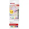 edding pointe marqueur fibre 1200 pointe pastel ronde 1 mm étui de 6 c...