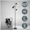 Lampadaire - B.K.LICHT - Design LED métal retro sur pied orientable - Noir - 3 spots - 1586mm x 416mm