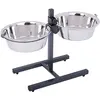 zooplus Exclusive Porte-gamelles + écuelles 2x2,8L - diam.:25cm - H50cm