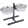 zooplus Exclusive Porte-gamelles + écuelles 2x1,6L/2,8L/4,2L, capacité: 2x4,2L, diamètre: 28cm, hauteur: jusqu'à 60cm