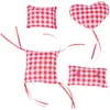Coussins de jeu TIAKI Vichy à la menthe à chat  - lot de 4 coussins