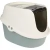 Maison de toilette TIAKI Teala pour chat - blanc / bleu sarcelle