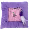 TIAKI Coussin moelleux aubergine avec herbe à chat