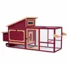 Poulailler en bois TIAKI avec roues 236,6 x 78 x 114,4 cm poules