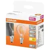 OSRAM - Boite de 2 LED sphérique verre clair 4W E14 470lm 2700K chaud