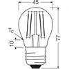 Osram LED lamp in classic miniball shape, with decorative LED filament...