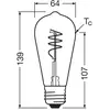 Ampoule LED Vintage OSRAM - Blanc chaud - Filament en spirale - 3,4W -...