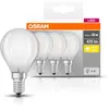 Osram Ampoule LED ronde en verre 4 W culot E14 Blanc chaud, mat - lot de 3