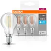 OSRAM Boite de 3 Ampoules LED clair sphérique E14 4W - Blanc froid