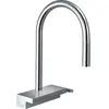Robinet de cuisine avec douchette - HANSGROHE - Aquno Select M81 170 - 3 jets - chromé et noir mat