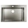Evier encastré - HANSGROHE - 660 - Acier inoxydable - 1 cuve principale - Trou de robinetterie pré-percé