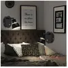 ETC-SHOP Applique murale applique design spot spot noir réglable, métal, 1x led 3 watts 295 lumen blanc chaud, DxH 9x10 cm, lot de 2