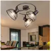 ETC-SHOP Plafonnier spot 3 flammes, plafonnier orientable, abat-jour grillagé, métal, 3x douilles E27, DxH 30x20,6 cm