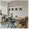 ETC-SHOP Plafonnier vintage en bois clair suspendu noir salon éclairag...