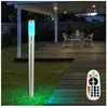 ETC-SHOP Lampadaire extérieur led en acier inoxydable, télécommande, détecteur de mouvement dans un ensemble comprenant des lampes led rvb
