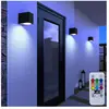 ETC-SHOP Lot de 3 lampes d'extérieur led rgb dimmable alu Down Spots n...