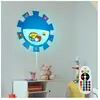 ETC-SHOP Lampe chambre enfant, lampe salle de jeux, applique murale, applique murale, lampe enfant, télécommande dimmable mémoire autocollant acier verre