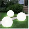 ETC-SHOP Lot de 3 lampes boules solaires à led pour allée de jardin, éclairage de piquet de terrasse, blanc