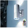 ETC-SHOP Lampe murale façade télécommande up down lumière en acier inoxydable dimmable dans un ensemble comprenant des ampoules led rvb