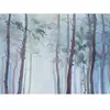 Aquarel bos behang, 3D behang met bomen, vliesbehang in grijsblauw, aq...
