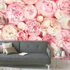 Fotobehang met pioenrozen, Romantisch behang met bloemen, 3D behang me...