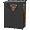 Abri-bûches couvert acier 185 x 130 x 70 cm noir