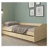 EBUY24 Lit gigogne Leonie23 90x200cm - Blanc - Avec sommier à lattes - Rangement intégré