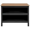 EBUY24 Ilot de Cuisine "Melina" 124cm Noir & Chêne