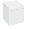 HOMELIFE24 Repose-pieds pliable Setti de couleur blanche, sert de pouf et de boîte de rangement.